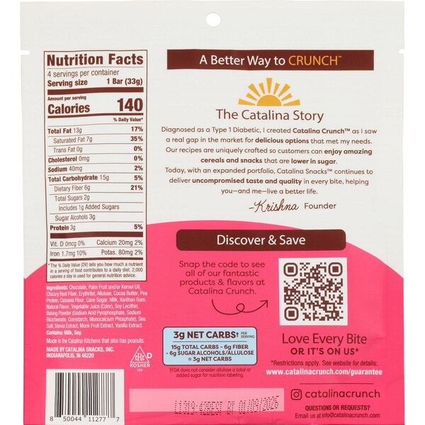 Catalina Crunch, Chocolate Cookie Bar, 4.64 oz