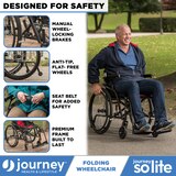 Journey Health and Lifestyle So Lite Folding Wheelchair with Padded Seat, thumbnail image