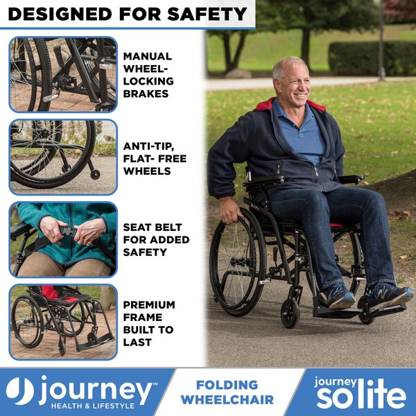 Journey Health and Lifestyle So Lite Folding Wheelchair with Padded Seat