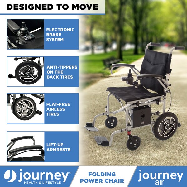 Journey Health and Lifestyle Air Lightweight Folding Personal Battery Powered Chair