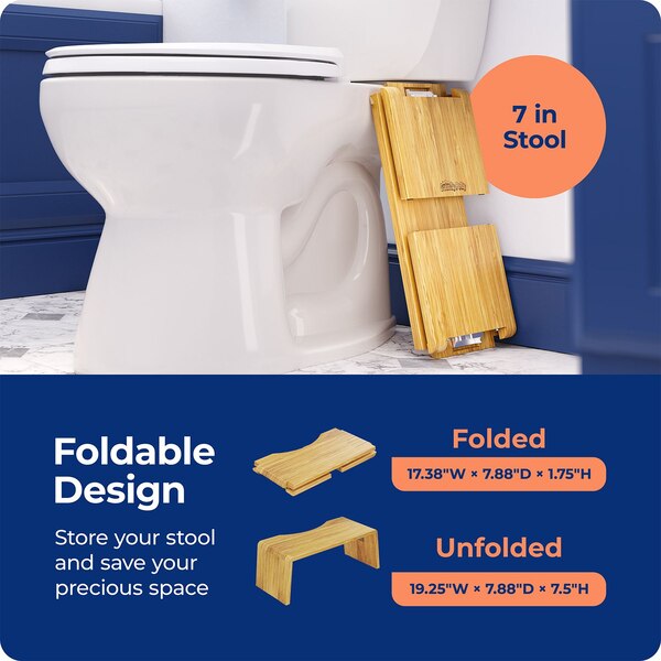 Squatty Potty Oslo Folding Bamboo Toilet Stool