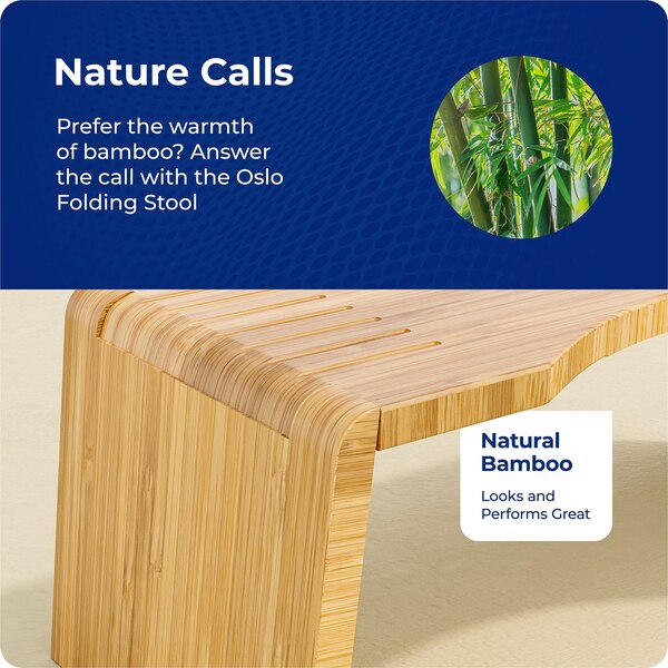 Squatty Potty Oslo Folding Bamboo Toilet Stool