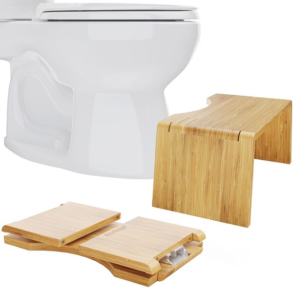 Squatty Potty Oslo Folding Bamboo Toilet Stool