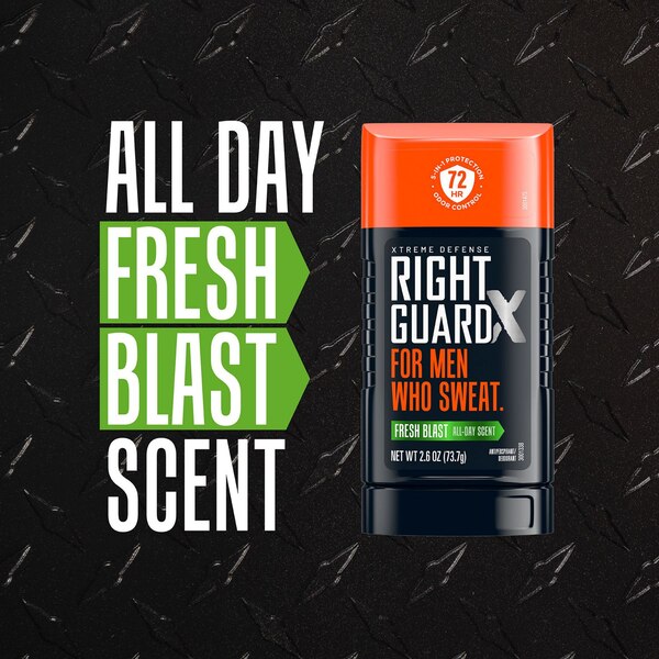 Right Guard Xtreme Defense 72-Hour Antiperspirant & Deodorant Stick, Fresh Blast, 2.6 OZ, 2 Pack