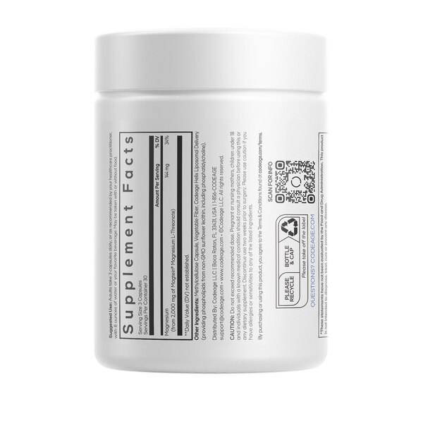Codeage Liposomal Magnesium L-Threonate Capsules, 90 CT