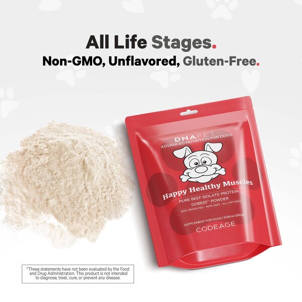 DNA PET Happy Healthy Muscles Powder for Dogs, 10.6 oz