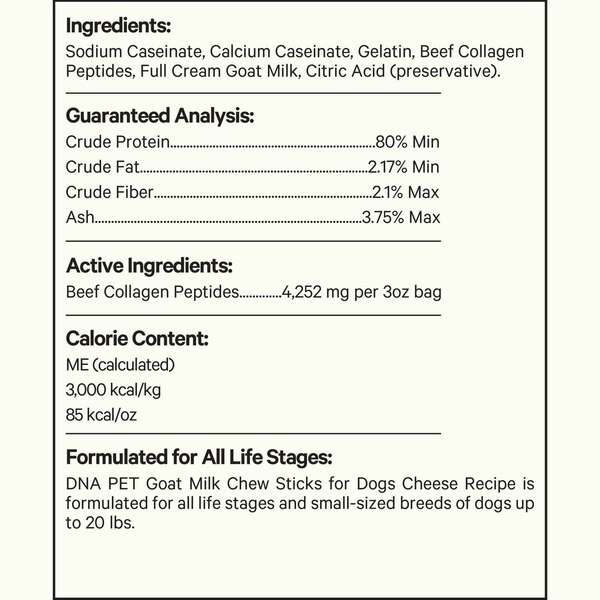DNA PET Goat Milk Small Dog Chew Sticks, 3 ct