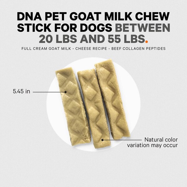 DNA PET Goat Milk Medium Dog Chew Sticks, 3 CT