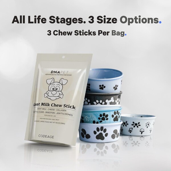DNA PET Goat Milk Medium Dog Chew Sticks, 3 CT