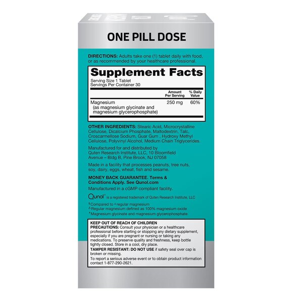 Qunol Ultra Magnesium 250mg, 175cc Bottle, 30 CT