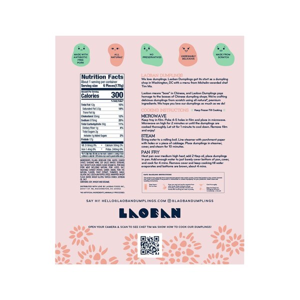 Laoban, Microwavable Pork Soup Dumplings, 6 oz