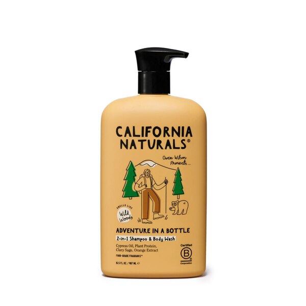 California Naturals Men's 2-in-1 Shampoo & Body Wash, Adventure In A Bottle, 16.5 OZ