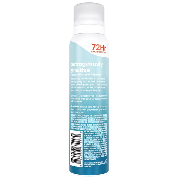 Lume Whole Body Deodorant Spray, Unscented, 3.6 OZ