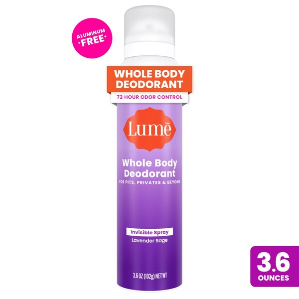 Lume Whole Body Deodorant Spray, Lavender Sage, 3.6 OZ