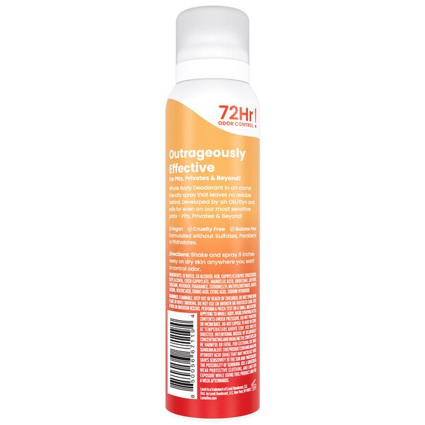 Lume Whole Body Deodorant Spray, Clean Tangerine, 3.6 OZ