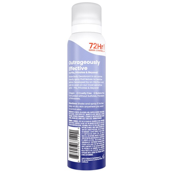 Lume Whole Body Deodorant Spray, Soft Powder, 3.6 OZ