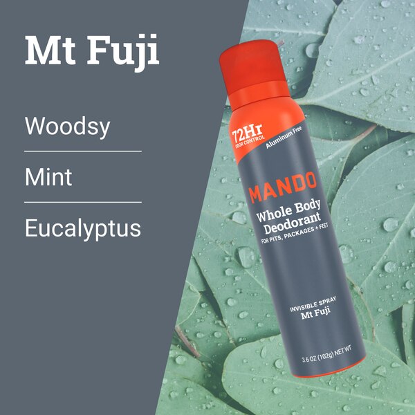 Mando Whole Body Deodorant Spray, Mt. Fuji, 3.6 OZ