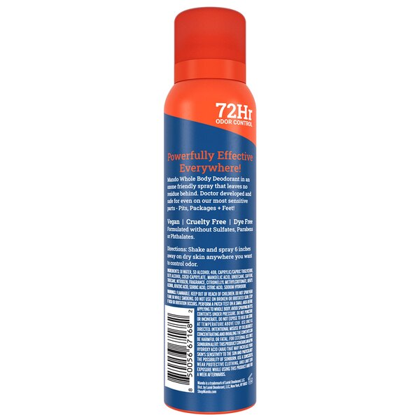 Mando Whole Body Deodorant Spray, Pro Sport, 3.6 OZ