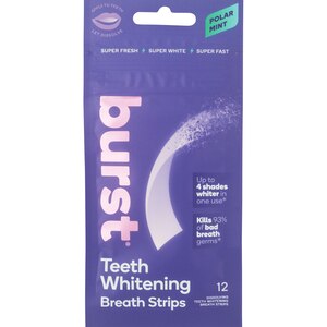 Burst Teeth Whitening Breath Strips, Polar Mint, 12 CT