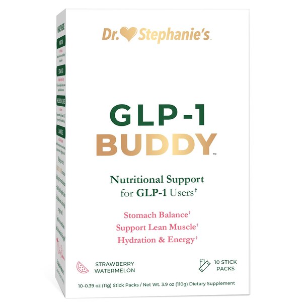 Dr. Stephanie's GLP-1 Buddy Protein Drink Mix, Strawberry Watermelon, 10 CT