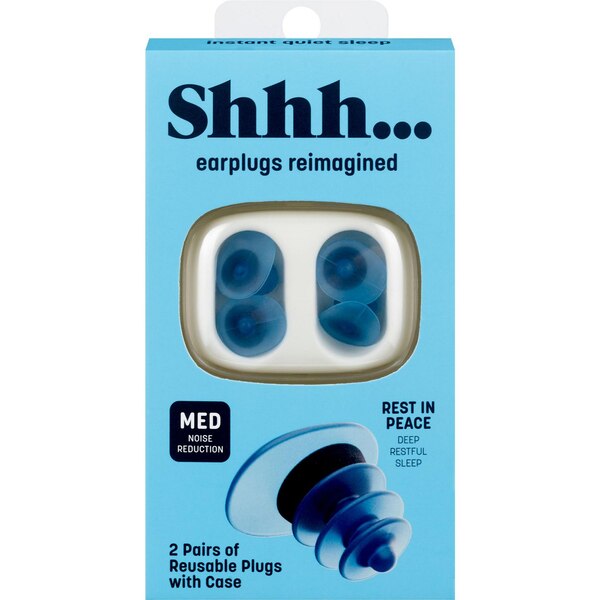 Shhh... Rest in Pease Reusable Earplugs, 2 CT