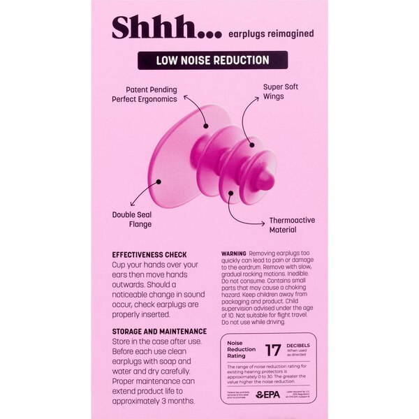Shhh... Sound Asleep Reusable Earplugs, 2 CT