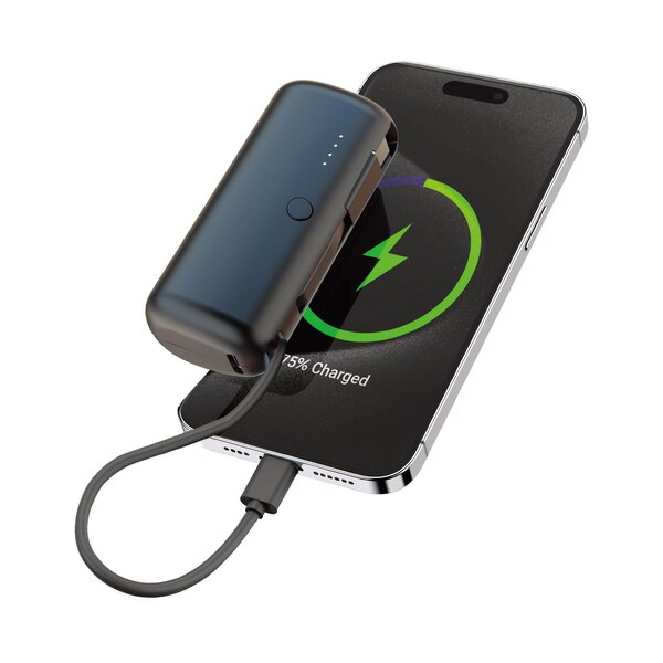 Ionix 5000mAh Powerbank + Built-in Type C Cable, Assorted Colors