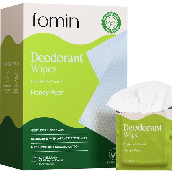 FOMIN Whole Body Deodorant Wipes, 15 CT