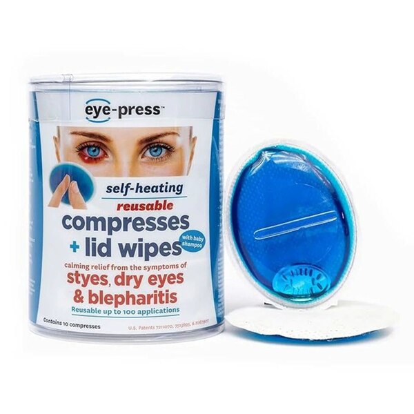 Eye Press Self Heating Reusable Eye Compress & Lid Wipes, 10 CT