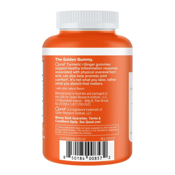 Qunol Turmeric + Ginger 550mg Gummies, 60 CT