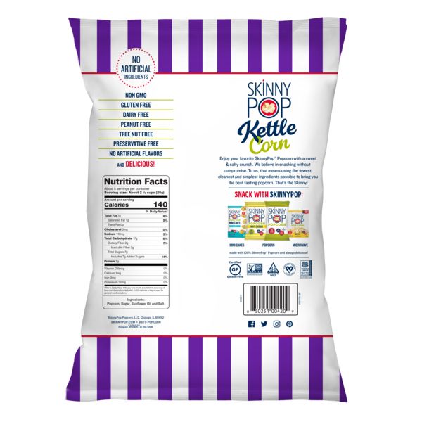 SkinnyPop Sweet & Salty Kettle Popcorn, 5.3 oz
