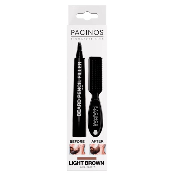 Pacinos Beard Pencil Filler + Brush, Light Brown