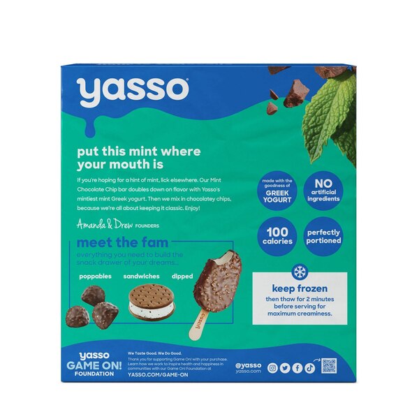 Yasso, Greek Yogurt Bars, Mint Chocolate Chip, 4 ct, 10.6 oz