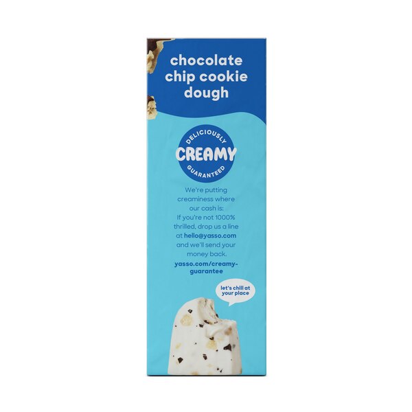 Yasso, Greek Yogurt Bars, Chocolate Chip Cookie Dough, 4 ct, 10.6 oz
