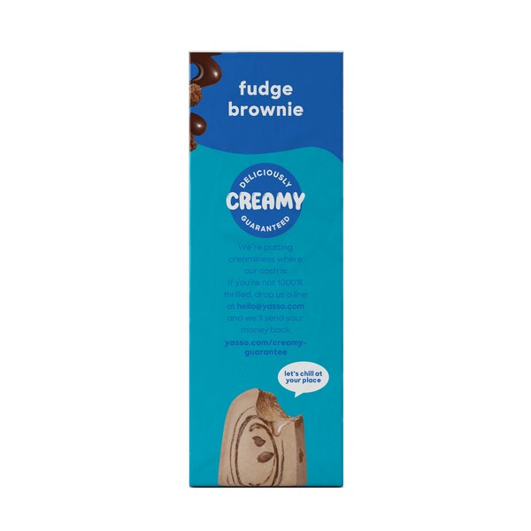 Yasso, Greek Yogurt Bars, Fudge Brownie, 4 ct, 10.6 oz