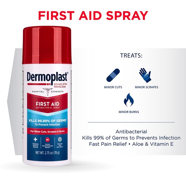 Dermoplast Antiseptic Anesthetic Pain Relieving Antibacterial Spray, 2.75 OZ