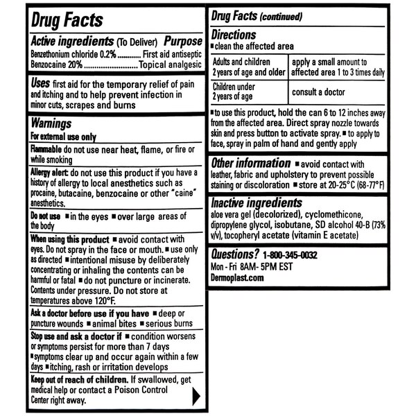 Dermoplast Antiseptic Anesthetic Pain Relieving Antibacterial Spray, 2.75 OZ