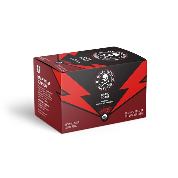 Death Wish Coffee Pods, Dark Roast, 10 ct, 4.4 oz