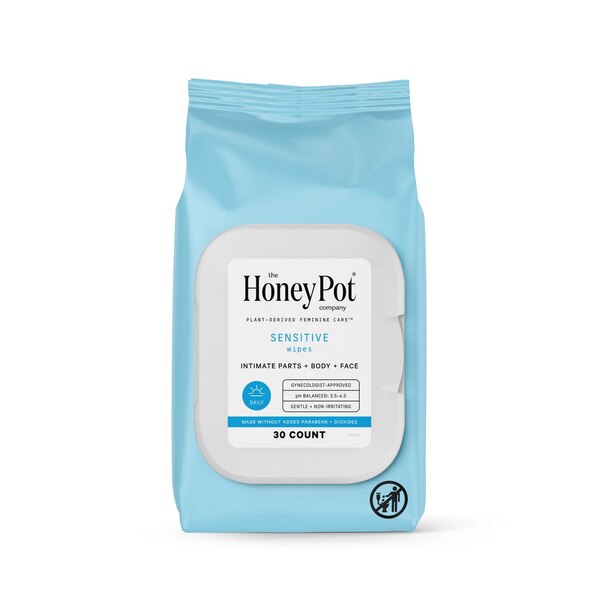 The Honey Pot Sensitive Wipes, 30 CT
