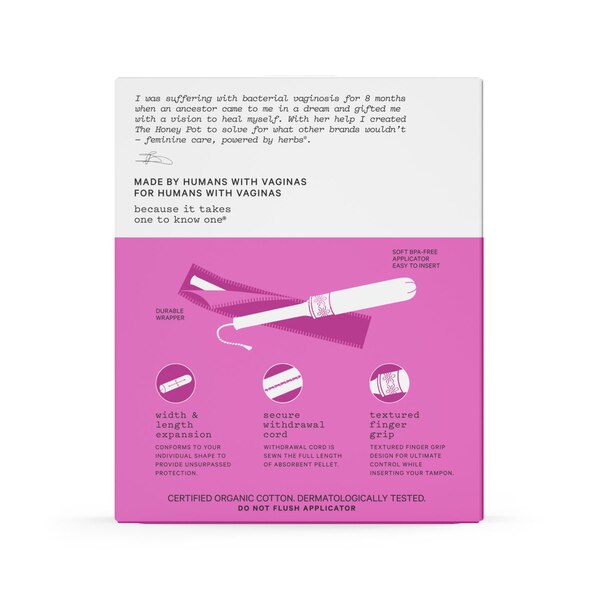 The Honey Pot Regular Organic Cotton Tampons