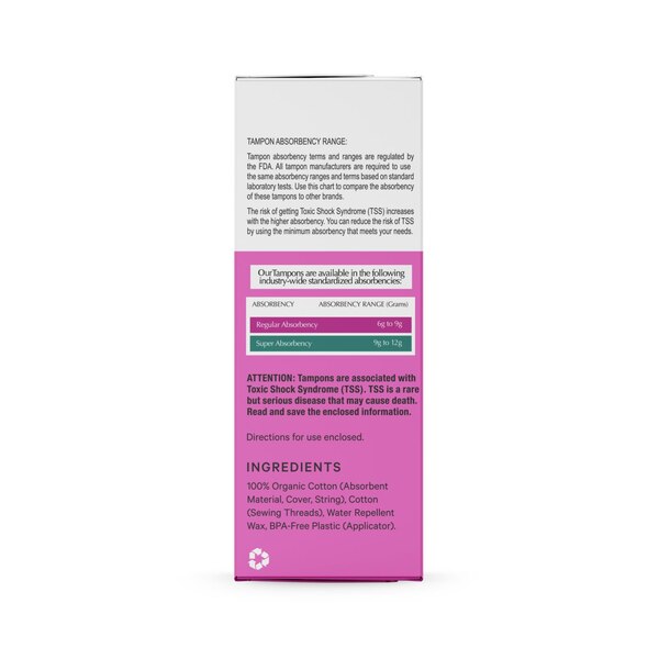 The Honey Pot Regular Organic Cotton Tampons