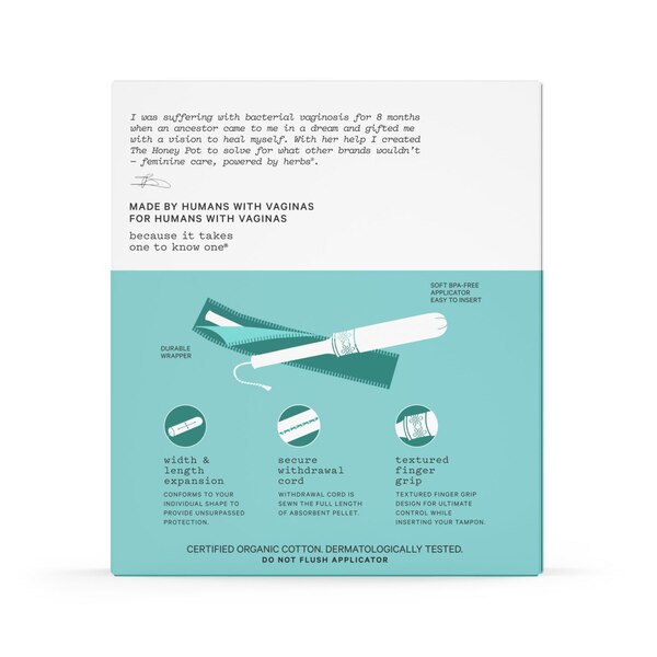 The Honey Pot Super Organic Cotton Tampons