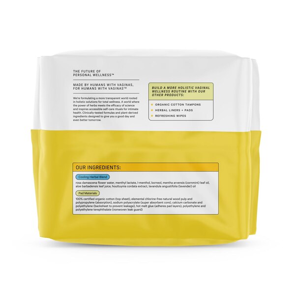 The Honey Pot Daytime Herbal Heavy Flow Organic Cotton Pads