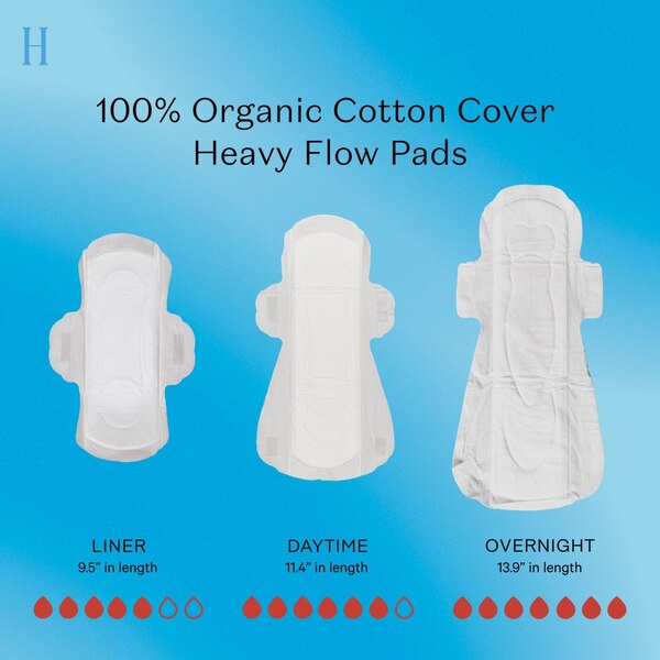 The Honey Pot Overnight Heavy Flow Organic Cotton Pads