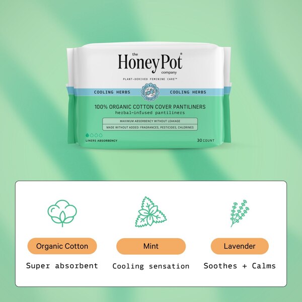 The Honey Pot Company Organic Herbal Pantiliners, 30 CT