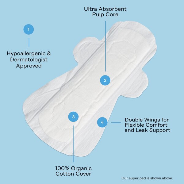 Organic Top Sheet Herbal Super Pad, 16CT