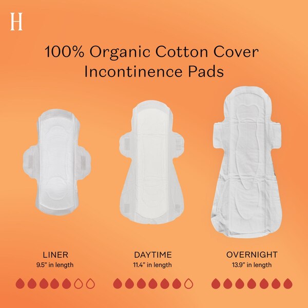 The Honey Pot Co. Organic Cotton Daytime Incontinence Liner with Wings, 16 CT