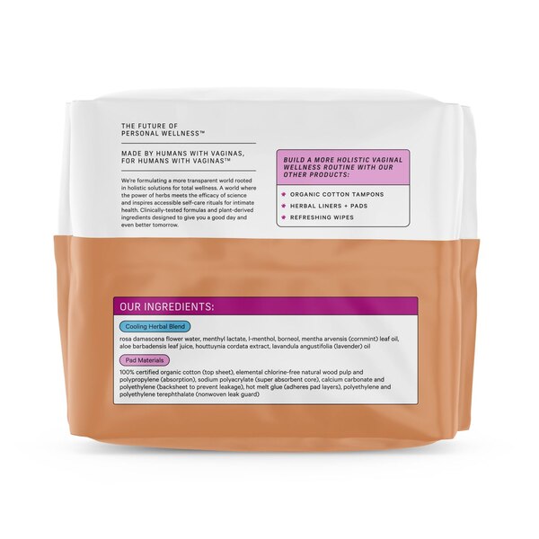 The Honey Pot Co. Organic Cotton Daytime Incontinence Liner with Wings, 16 CT