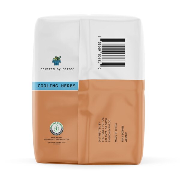 The Honey Pot Co. Organic Cotton Overnight Incontinence Liner with Wings, 16 CT
