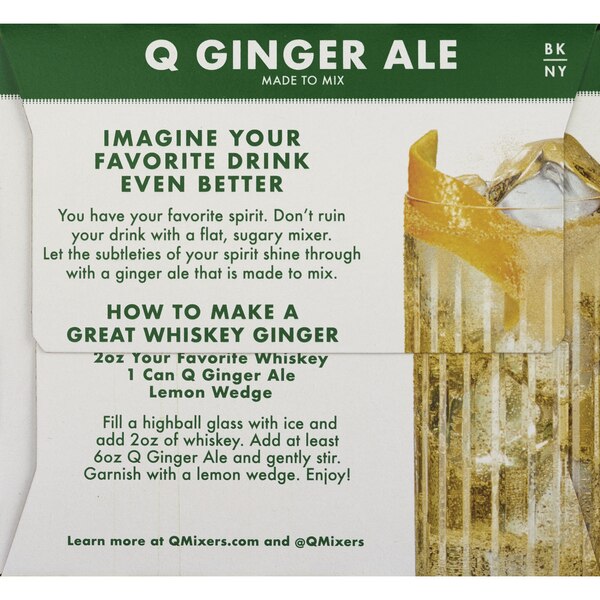 Q Mixers Spectacular Ginger Ale, 7.5 ozCans, 4 ct